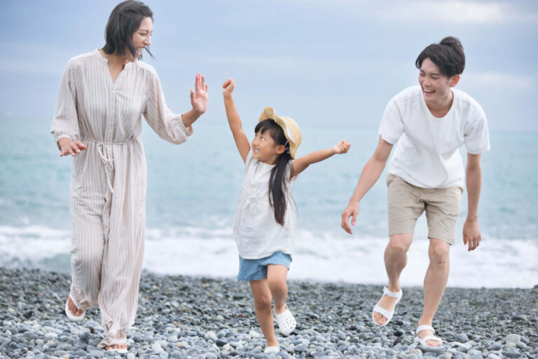 Family on the beach